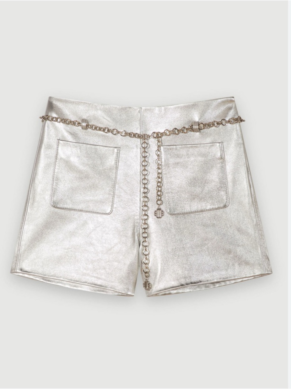 Maje Metallic leather shorts size 34